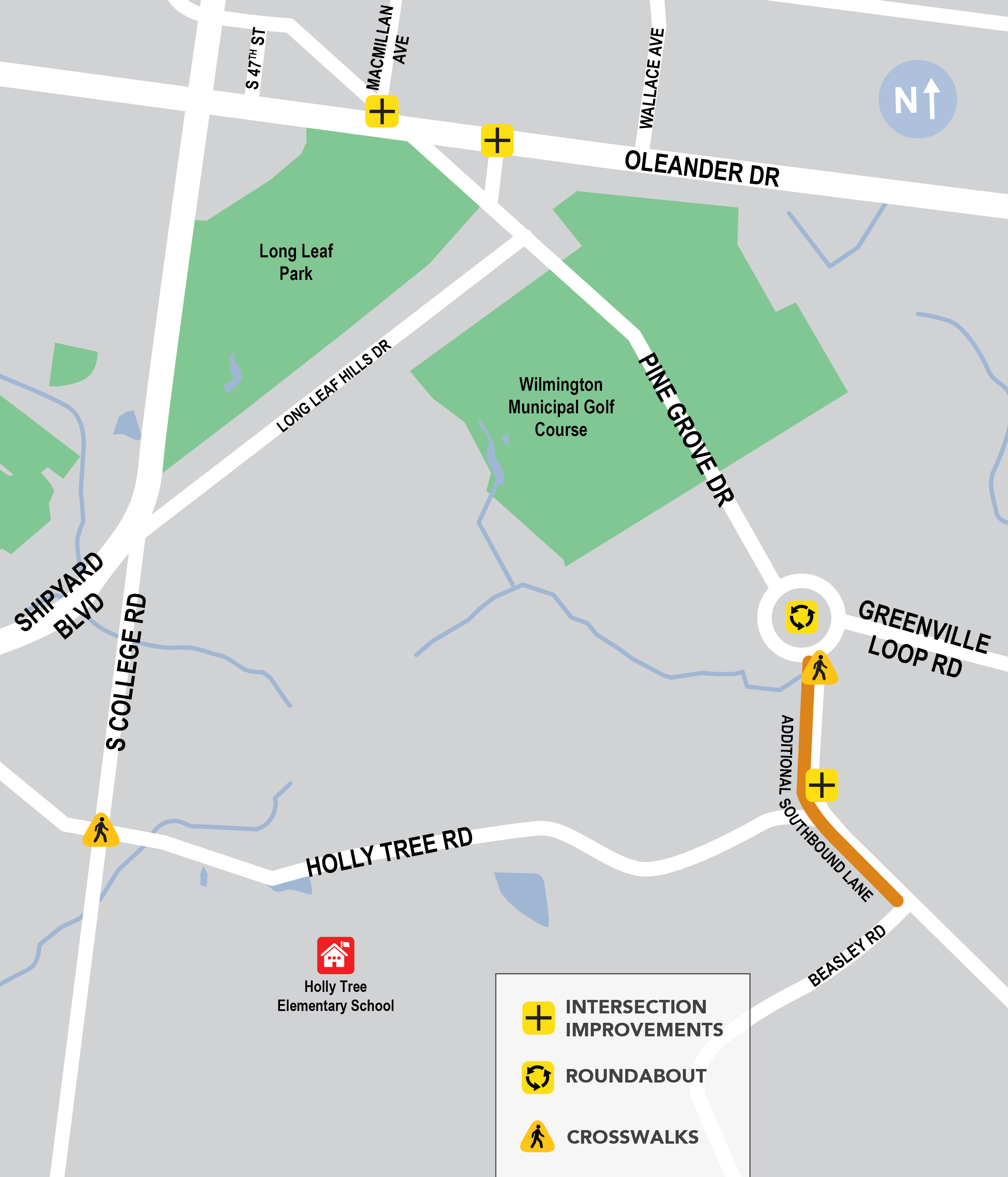 Map of Pine Grove Drive intersection improvements