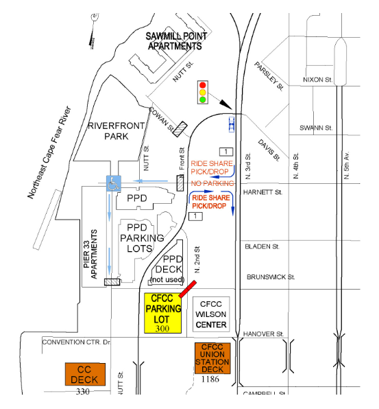 ADA parking map for the venue