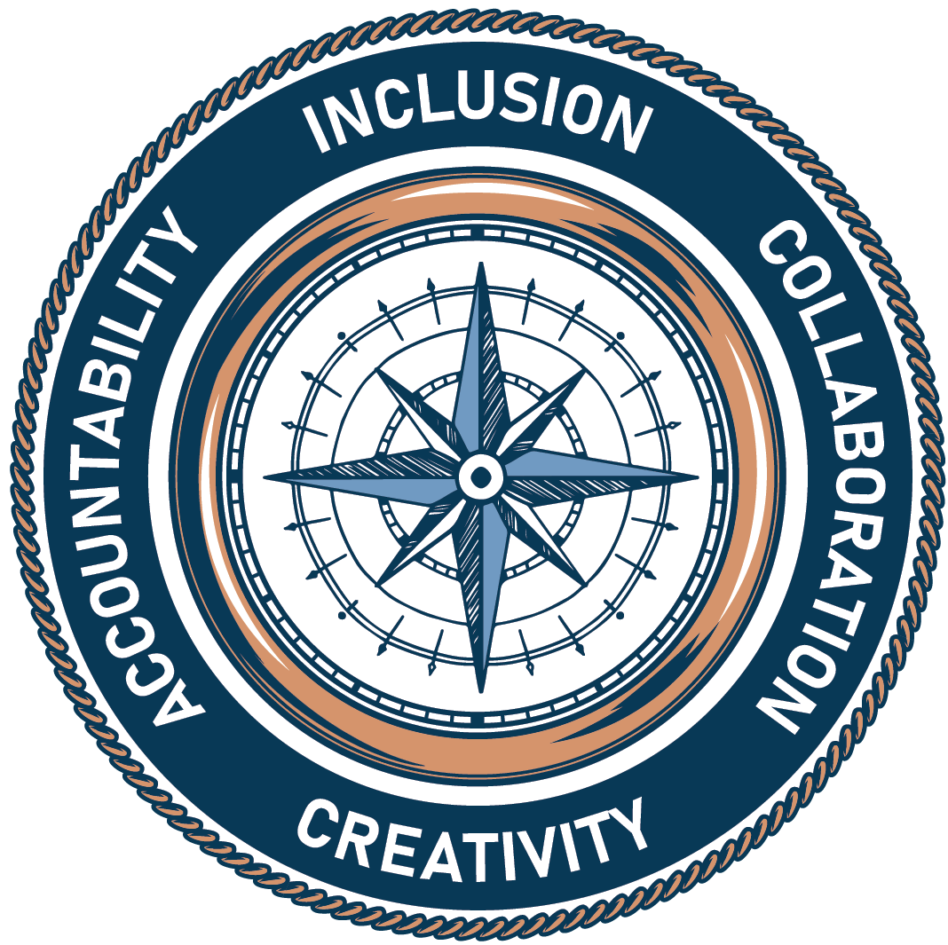 Logo for the city's mission, vision, and values